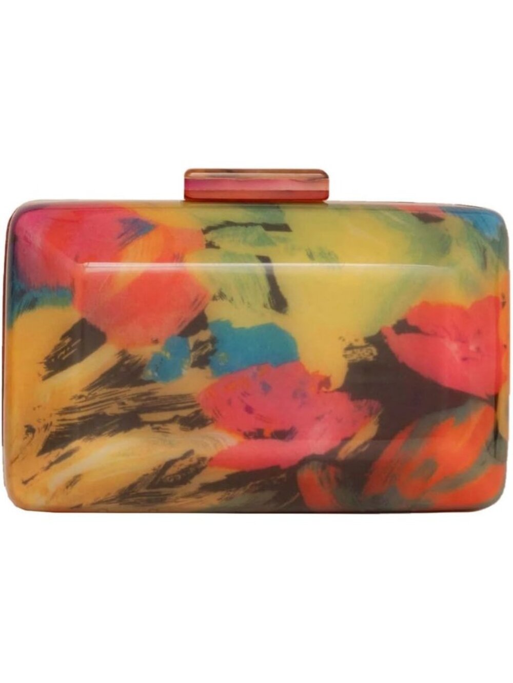 Colorful Glitter Marble Evening Clutch | Acrylic Box Purse & Chain Shoulder Bag